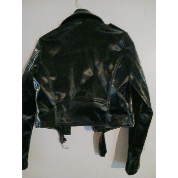 Azalea Wang Women's Polyurethane  Biker Style Jacket Black Size M - Picture 5 of 6